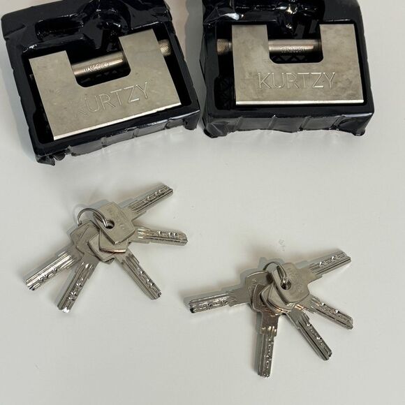 Kurtzy 2-pack Steel Padlocks 1kg 12mm Shackle 10 Keys NIP - Picture 2 of 3